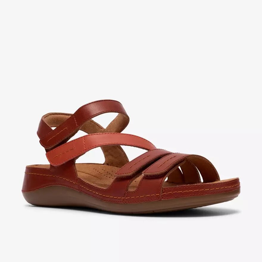 Womens Cecily Mix Burnt Orange Combination Flat Sandals Womens Cecily Mix Burnt Orange Combination Flat Sandals
