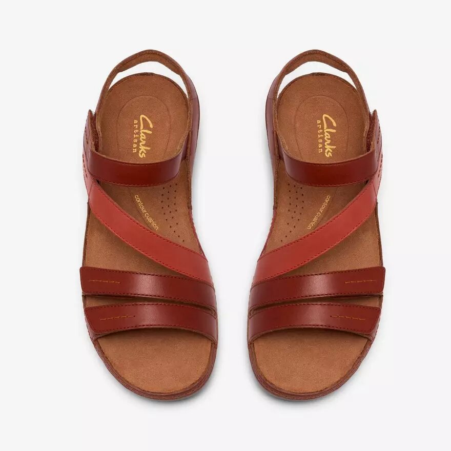 Womens Cecily Mix Burnt Orange Combination Flat Sandals Womens Cecily Mix Burnt Orange Combination Flat Sandals