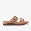 Womens Cecily Step Beige Nubuck Flat Sandals Womens Cecily Step Beige Nubuck Flat Sandals
