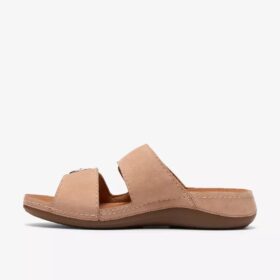 Womens Cecily Step Beige Nubuck Flat Sandals
