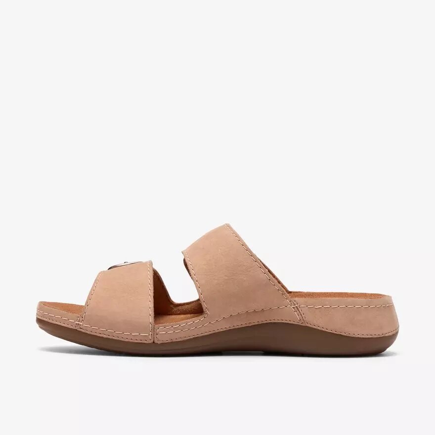 Womens Cecily Step Beige Nubuck Flat Sandals Womens Cecily Step Beige Nubuck Flat Sandals