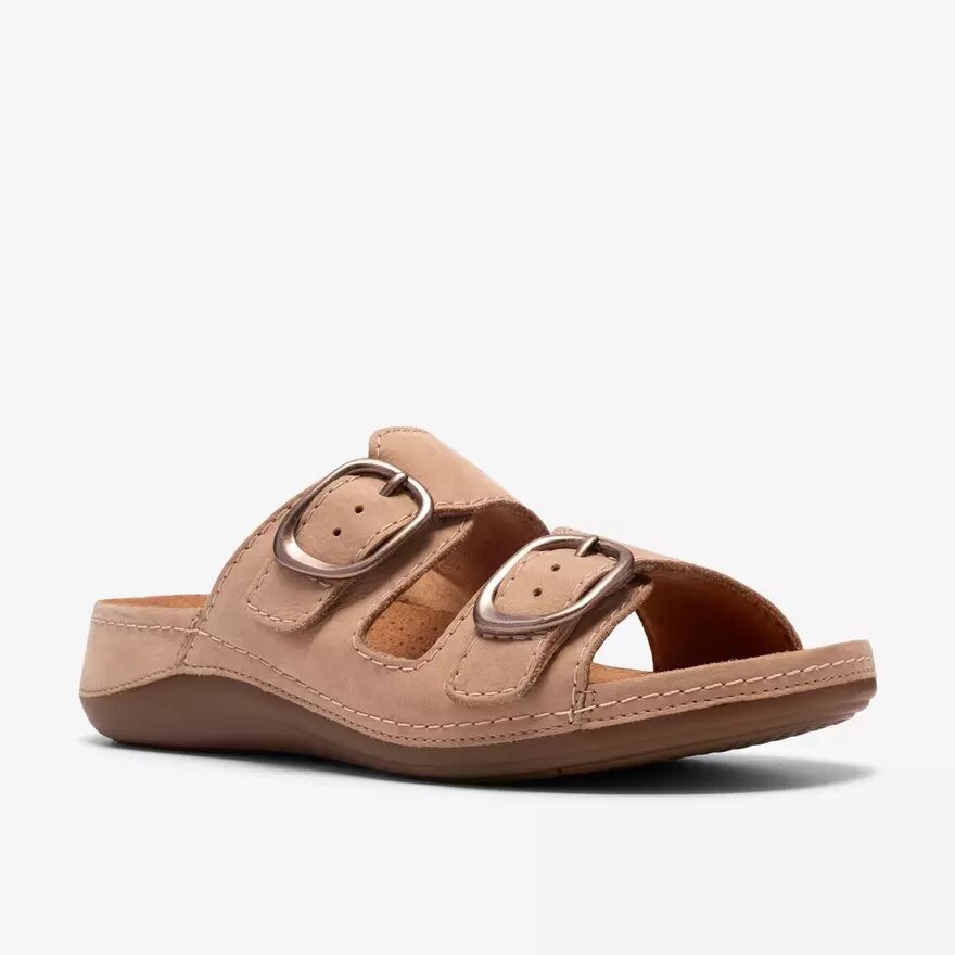 Womens Cecily Step Beige Nubuck Flat Sandals Womens Cecily Step Beige Nubuck Flat Sandals