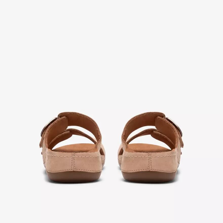 Womens Cecily Step Beige Nubuck Flat Sandals Womens Cecily Step Beige Nubuck Flat Sandals