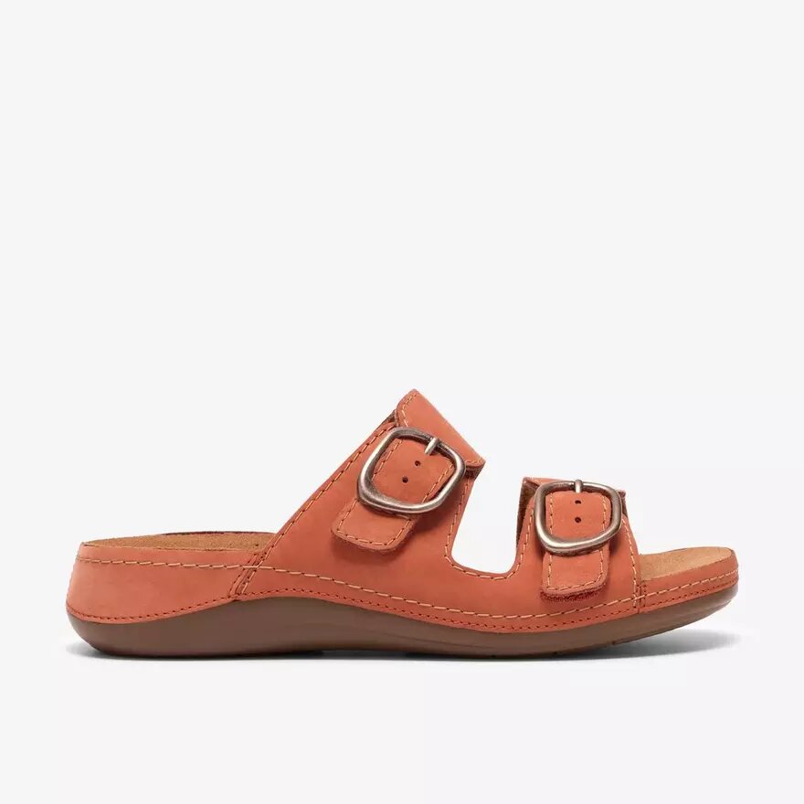 Womens Cecily Step Burnt Orange Flat Sandals Womens Cecily Step Burnt Orange Flat Sandals