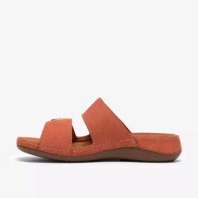 Womens Cecily Step Burnt Orange Flat Sandals