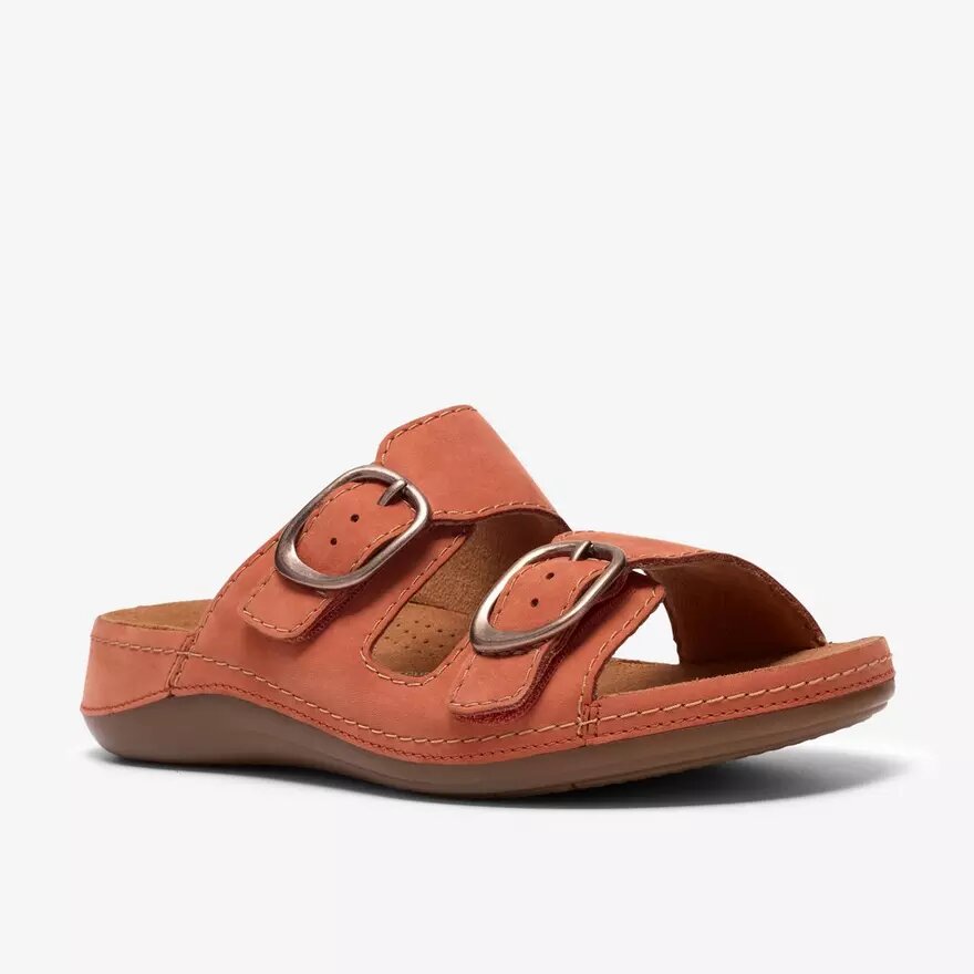 Womens Cecily Step Burnt Orange Flat Sandals Womens Cecily Step Burnt Orange Flat Sandals