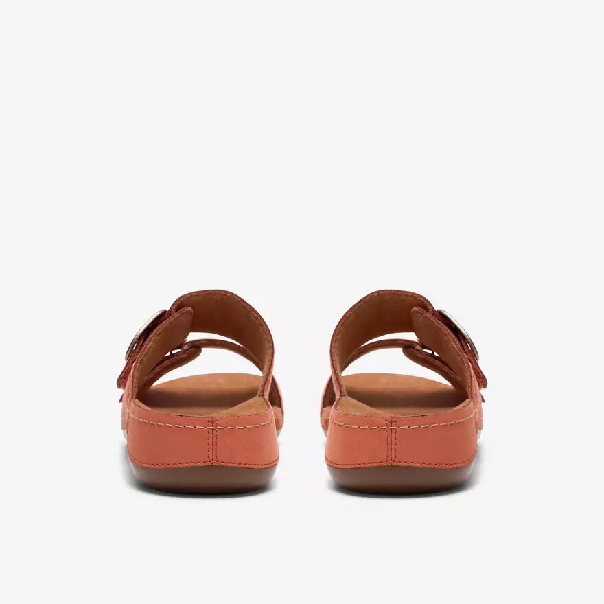 Womens Cecily Step Burnt Orange Flat Sandals Womens Cecily Step Burnt Orange Flat Sandals