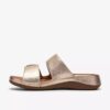 Womens Cecily Step Champagne Leather Flat Sandals Womens Cecily Step Champagne Leather Flat Sandals
