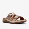 Womens Cecily Step Champagne Leather Flat Sandals Womens Cecily Step Champagne Leather Flat Sandals