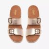Womens Cecily Step Champagne Leather Flat Sandals Womens Cecily Step Champagne Leather Flat Sandals