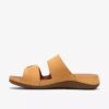 Womens Cecily Step Light Ochre Nubuck Flat Sandals Womens Cecily Step Light Ochre Nubuck Flat Sandals