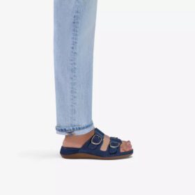 Womens Cecily Step Navy Nubuck Flat Sandals