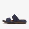 Womens Cecily Step Navy Nubuck Flat Sandals Womens Cecily Step Navy Nubuck Flat Sandals