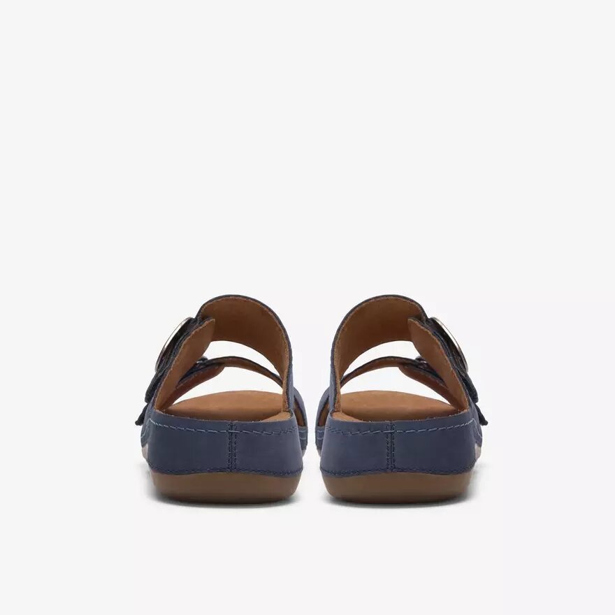 Womens Cecily Step Navy Nubuck Flat Sandals Womens Cecily Step Navy Nubuck Flat Sandals
