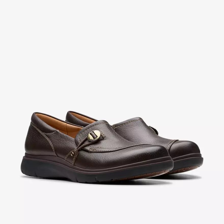 Womens Certina Ease Dark Brown Leather Slip Ons Womens Certina Ease Dark Brown Leather Slip Ons