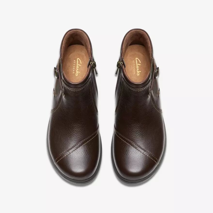 Womens Certina Joy Dark Brown Leather Ankle Boots Womens Certina Joy Dark Brown Leather Ankle Boots