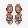 Womens Chicly Floral Black Print Wedges
