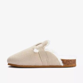 Womens Cory Buckle Khaki Slipppers