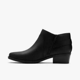 Womens Danyelle Gema Black Oily Leather Ankle Boots
