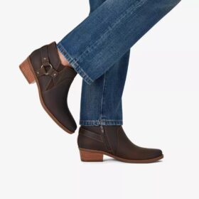 Womens Danyelle Gema Taupe Oily Leather Ankle Boots