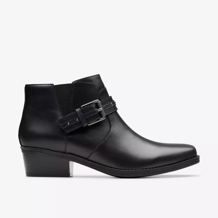 Womens Danyelle Wish Black Leather Ankle Boots Womens Danyelle Wish Black Leather Ankle Boots