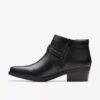 Womens Danyelle Wish Black Leather Ankle Boots Womens Danyelle Wish Black Leather Ankle Boots