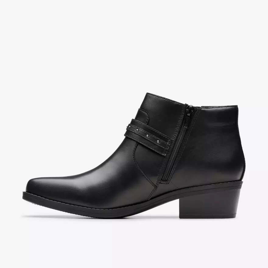 Womens Danyelle Wish Black Leather Ankle Boots Womens Danyelle Wish Black Leather Ankle Boots