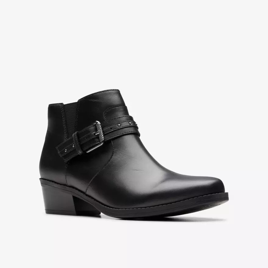Womens Danyelle Wish Black Leather Ankle Boots Womens Danyelle Wish Black Leather Ankle Boots
