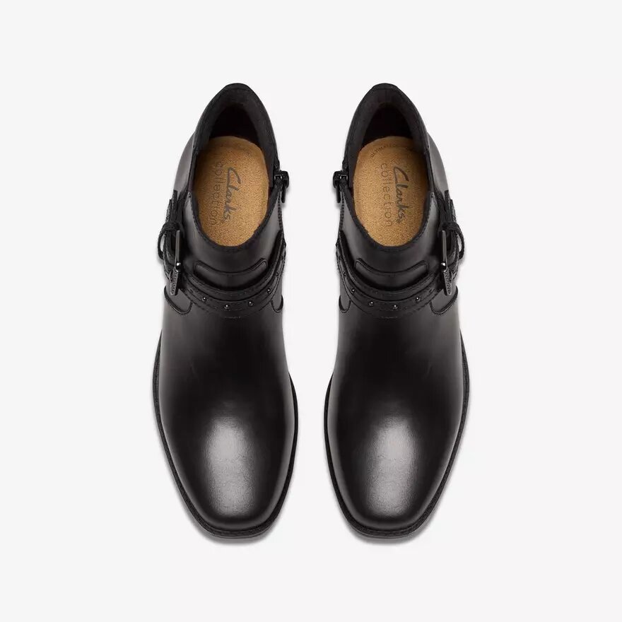 Womens Danyelle Wish Black Leather Ankle Boots Womens Danyelle Wish Black Leather Ankle Boots