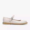 Womens Desert Jane White Leather Mary Janes