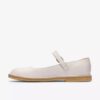 Womens Desert Jane White Leather Mary Janes
