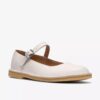 Womens Desert Jane White Leather Mary Janes
