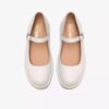 Womens Desert Jane White Leather Mary Janes