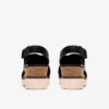 Womens Diaz Cross Black Leather Wedges