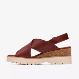 Womens Diaz Cross Burnt Orange Leather Wedges Womens Diaz Cross Burnt Orange Leather Wedges
