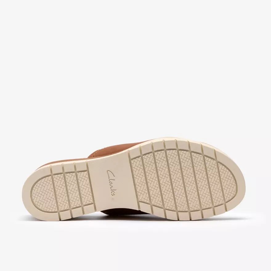 Womens Diaz Slide Tan Leather Wedges Womens Diaz Slide Tan Leather Wedges