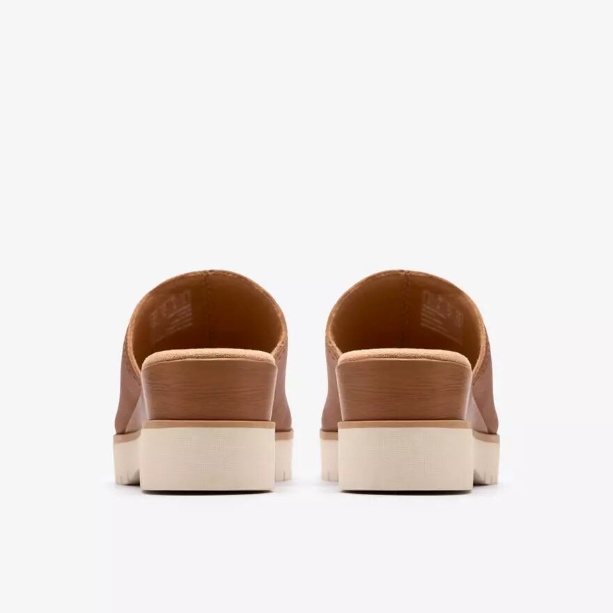Womens Diaz Slide Tan Leather Wedges Womens Diaz Slide Tan Leather Wedges