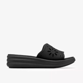 Womens Drift Floral Black Wedges
