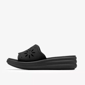 Womens Drift Floral Black Wedges