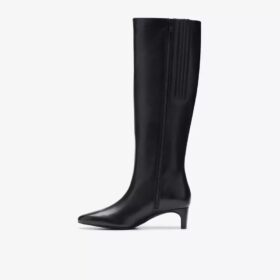 Womens Edina Tall Black Leather Knee High Boots Us Womens Edina Tall Black Leather Knee High Boots Us