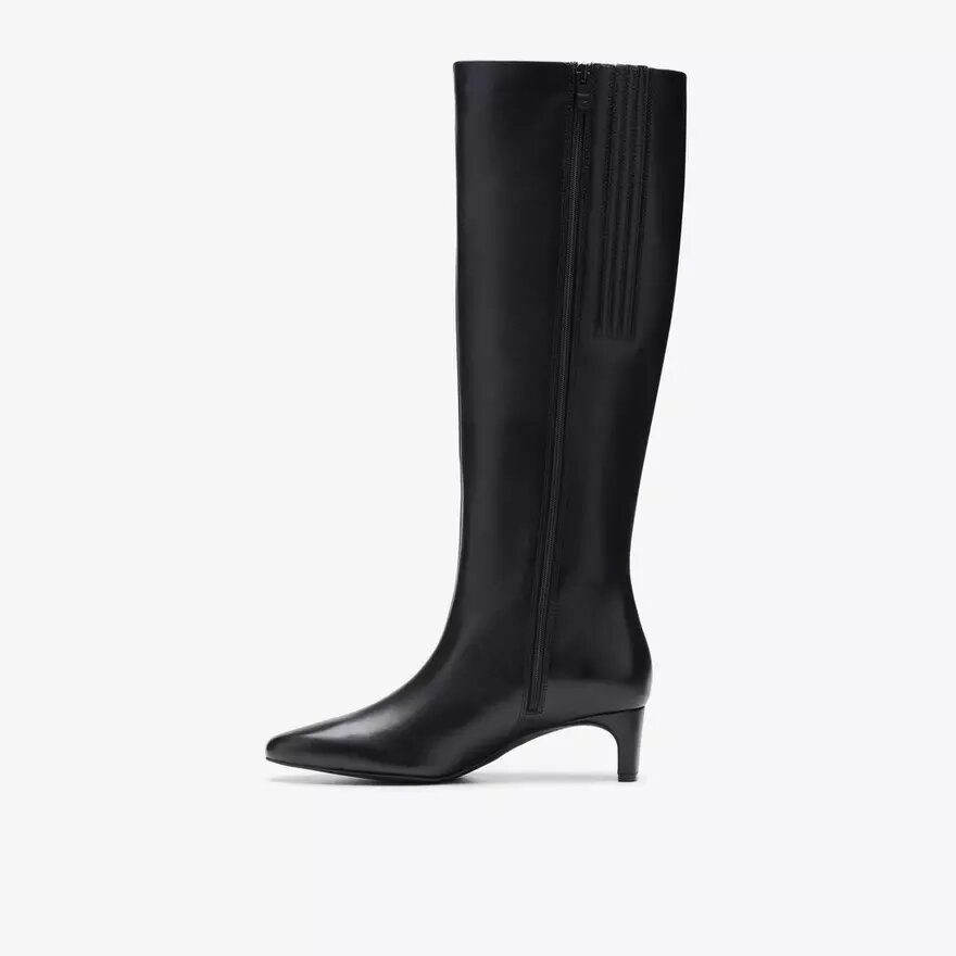 Womens Edina Tall Black Leather Knee High Boots Us Womens Edina Tall Black Leather Knee High Boots Us