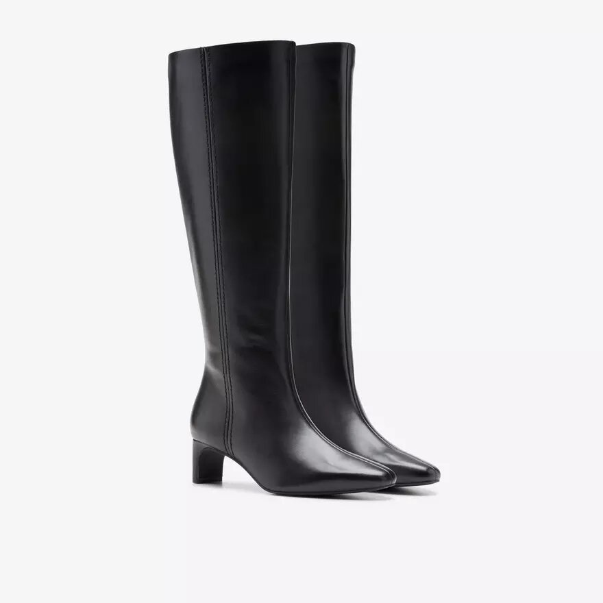 Womens Edina Tall Black Leather Knee High Boots Us Womens Edina Tall Black Leather Knee High Boots Us