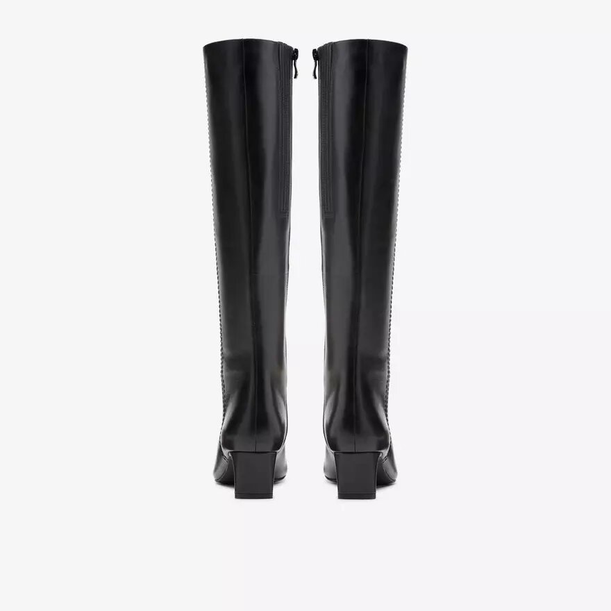 Womens Edina Tall Black Leather Knee High Boots Us Womens Edina Tall Black Leather Knee High Boots Us