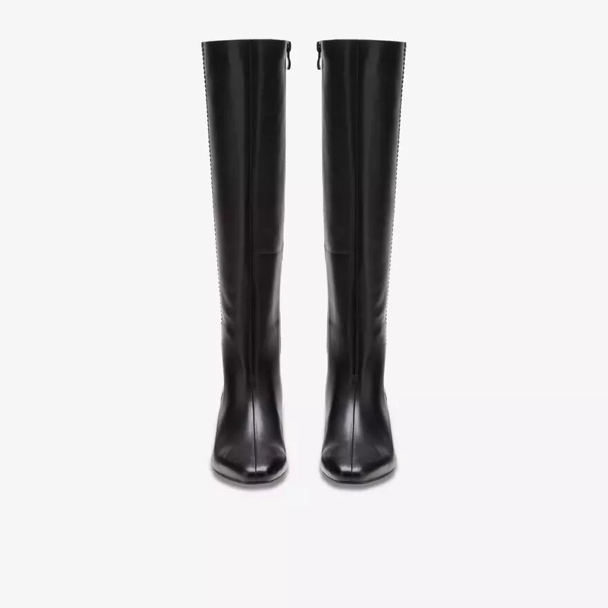 Womens Edina Tall Black Leather Knee High Boots Us Womens Edina Tall Black Leather Knee High Boots Us