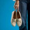 Womens Elliotte Sail Cream Leather Moccasins