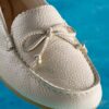 Womens Elliotte Sail Cream Leather Moccasins