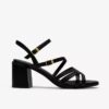 Womens Ezoria Strap Black Leather Strappy Sandals Womens Ezoria Strap Black Leather Strappy Sandals