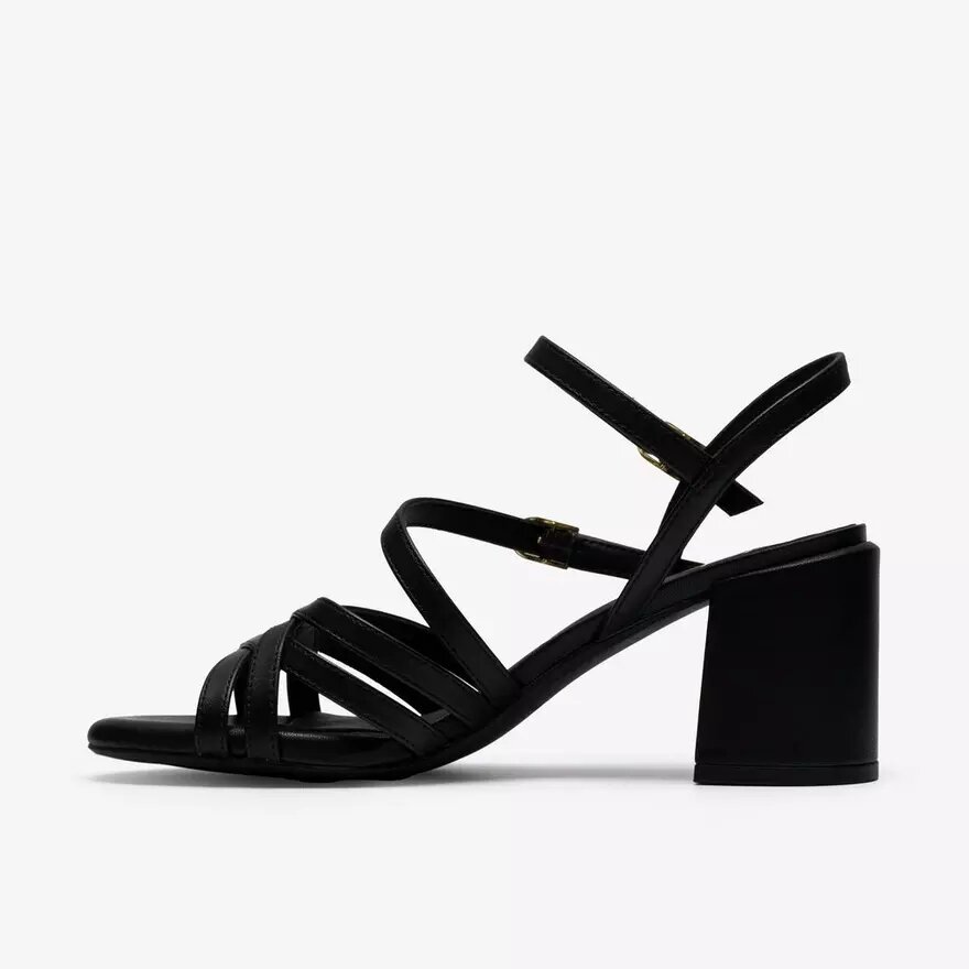 Womens Ezoria Strap Black Leather Strappy Sandals Womens Ezoria Strap Black Leather Strappy Sandals