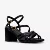 Womens Ezoria Strap Black Leather Strappy Sandals Womens Ezoria Strap Black Leather Strappy Sandals