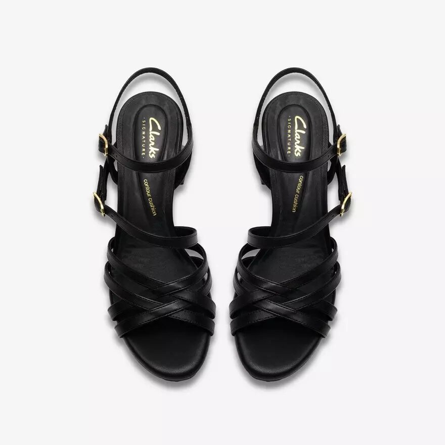 Womens Ezoria Strap Black Leather Strappy Sandals Womens Ezoria Strap Black Leather Strappy Sandals